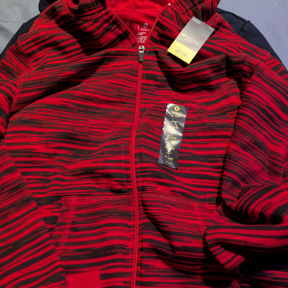 Striped Red and Black Kids Jacket